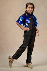 Embellished Cape With Jumpsuit image 0