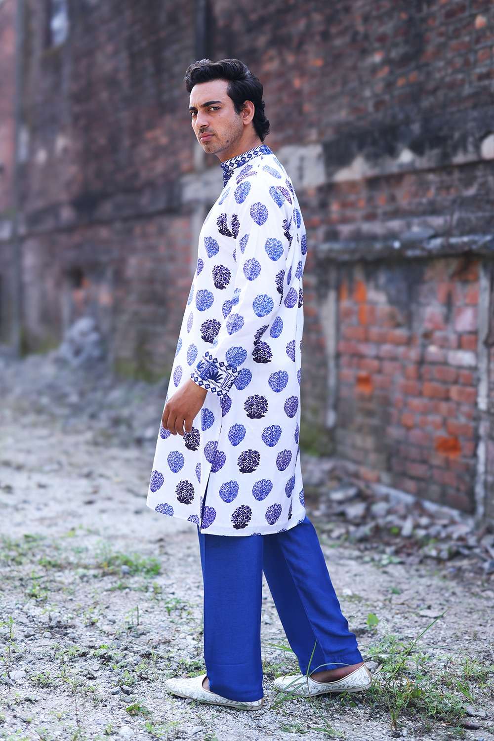 Neeli Buti Leather Work Twinning Set for Father  +  Son image 9