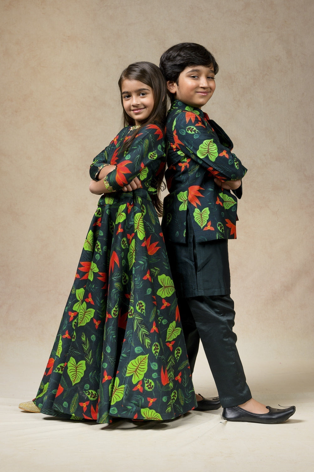 Hand embroidered Lily print twinning set for Mom + Daughter + Son (Copy) image 29