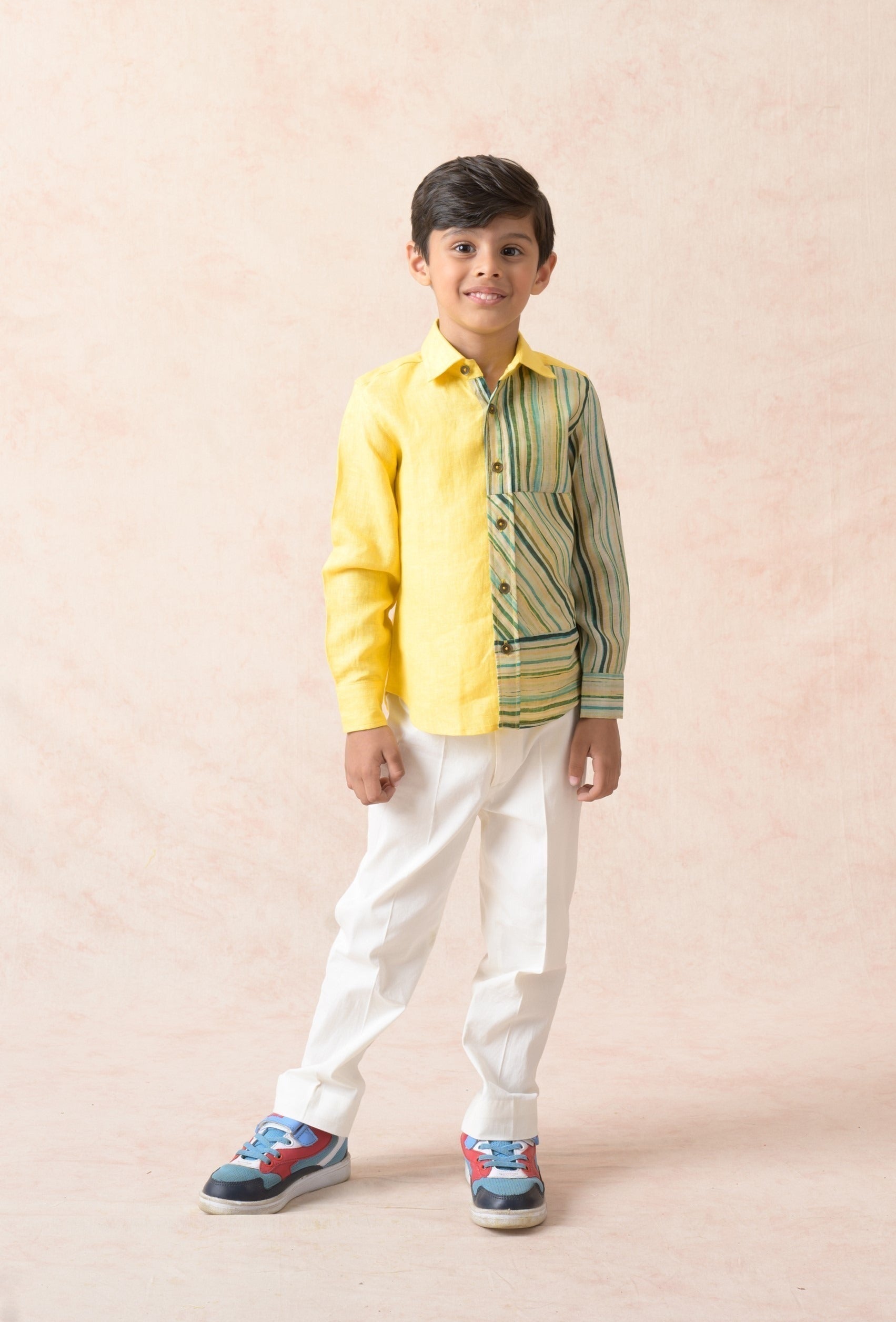 Linen panel stripes shirt image 3