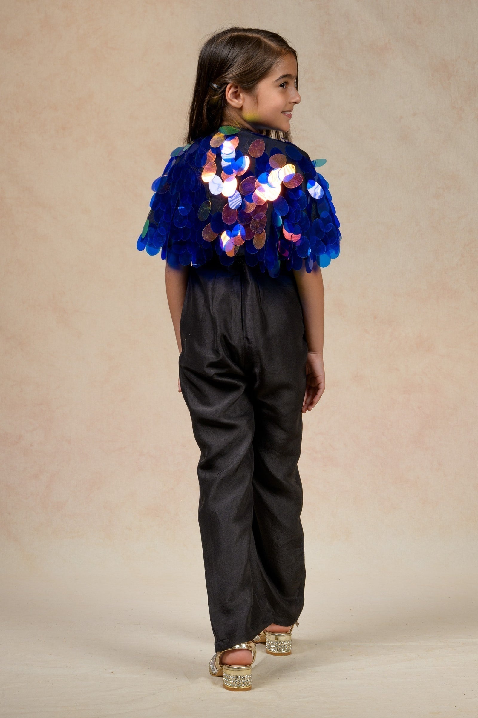 Embellished Cape With Jumpsuit image 3