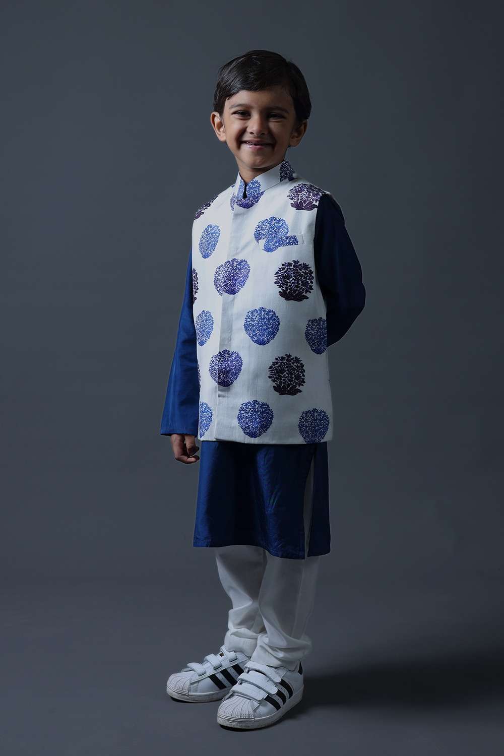 Neeli buti Hand Embroidered twinning set for Brother + Sister image 8