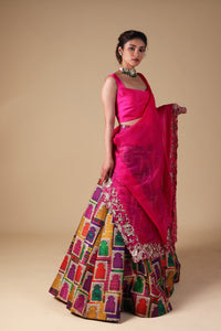 Mitali Nag Hand-Embroidered Zardosi Work Dupatta With Lehenga And Blouse image 6