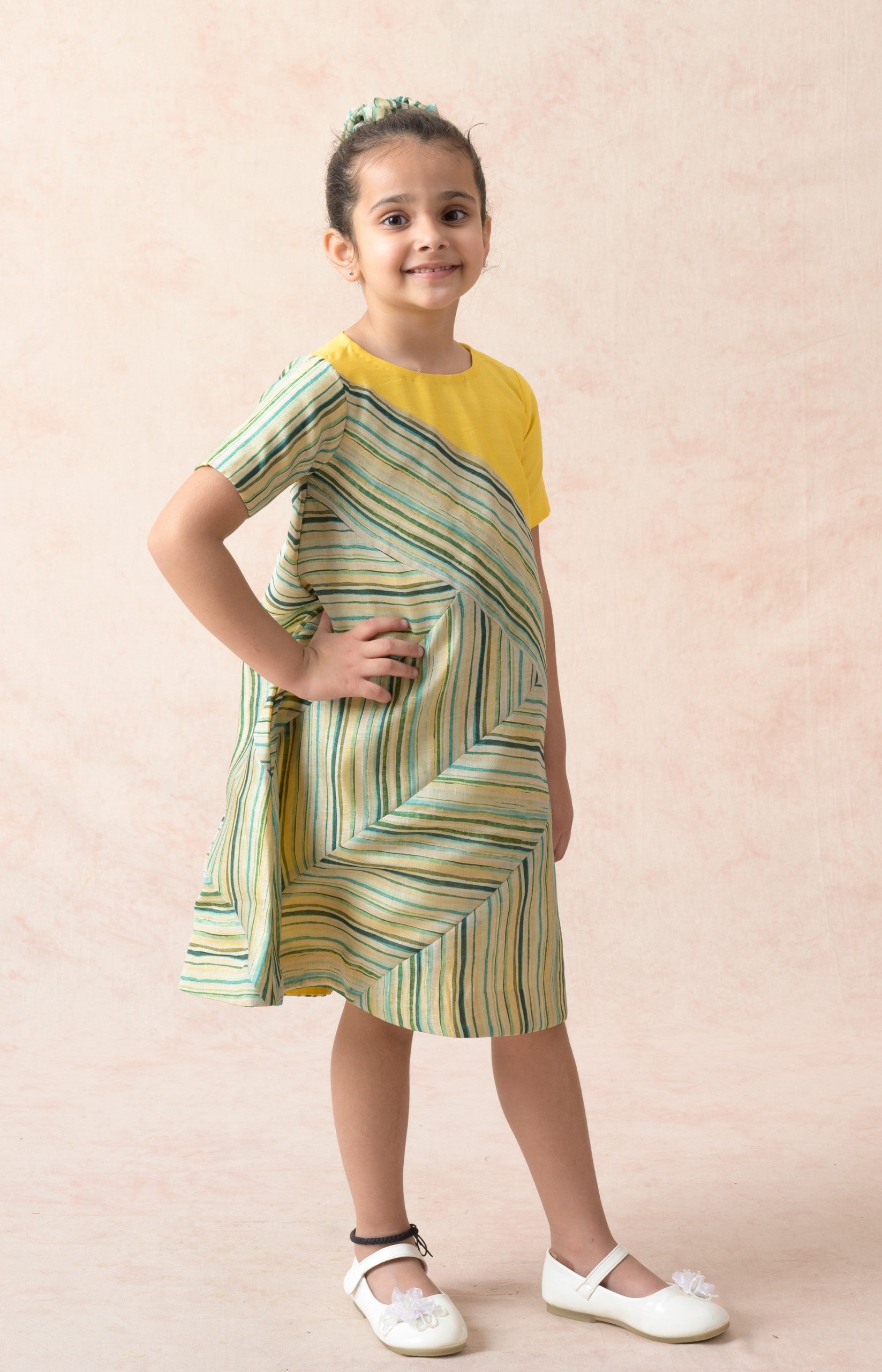 Stripes paneled dress image 4