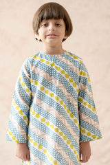 Geometric print kurta, pyjama image 2