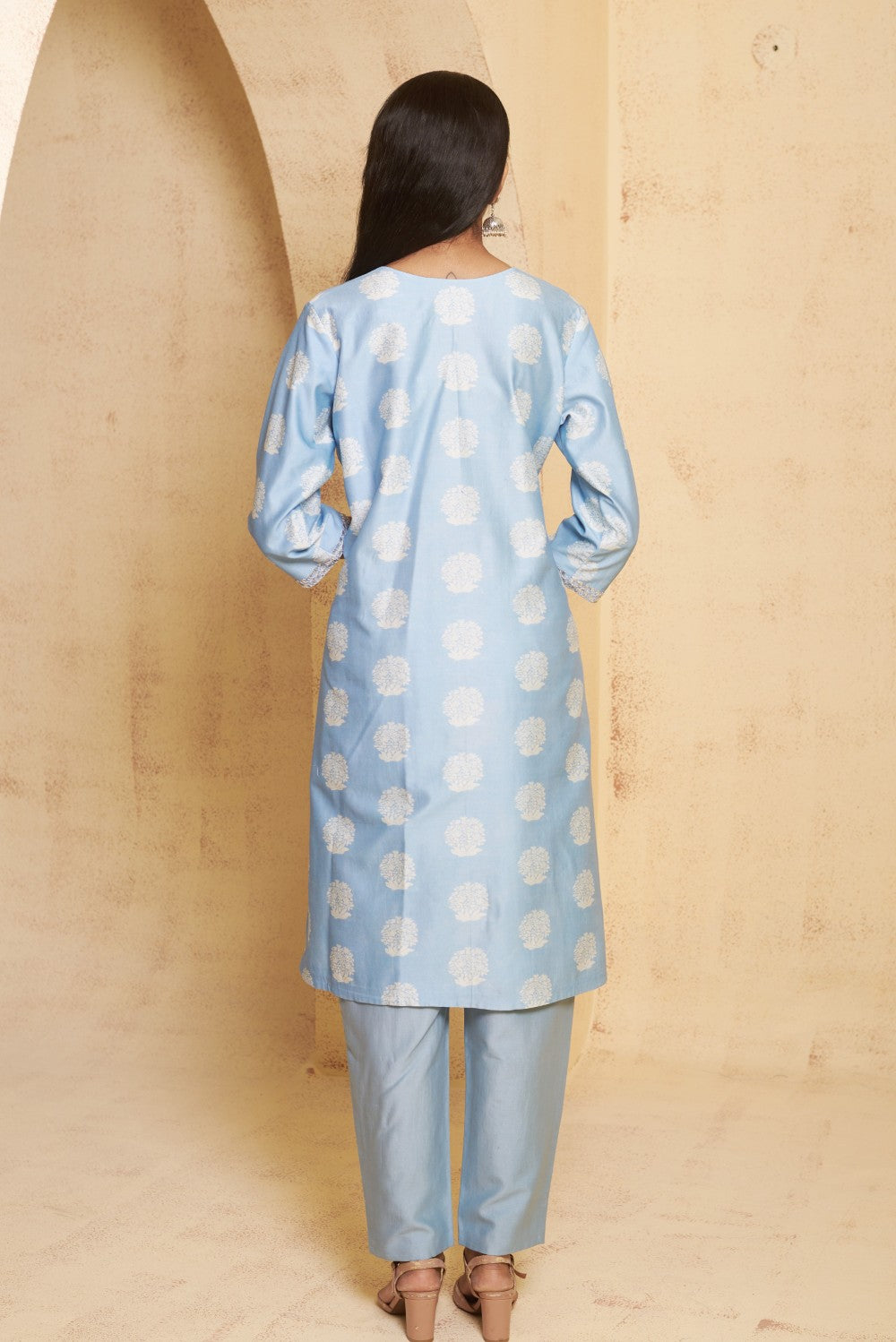Hand Embroidered Marori work Kurta with pant image 1