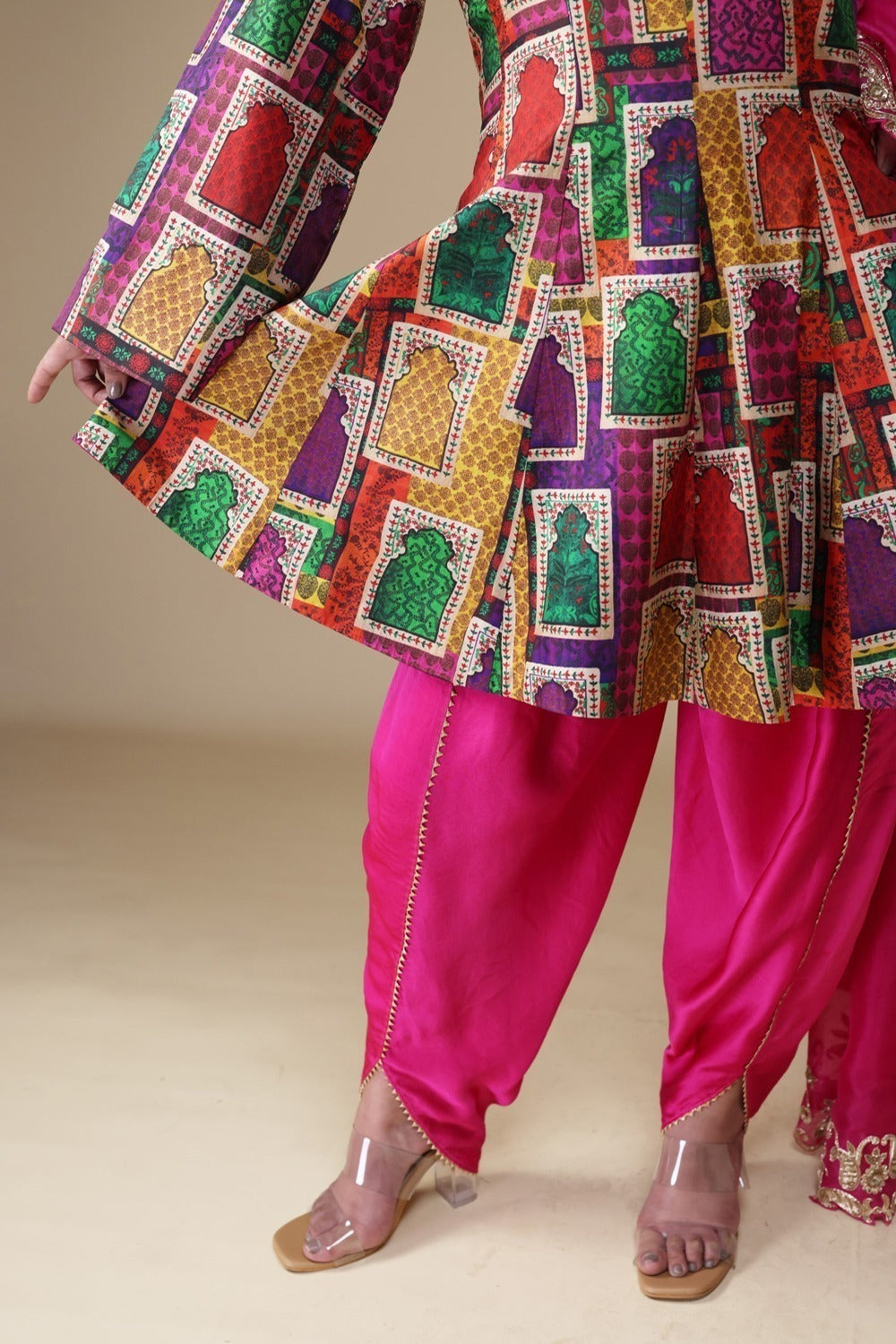 Kalidar Kurti With Tulip Pants And Heavy Hand-Embroidered Zardosi Work Dupatta image 6