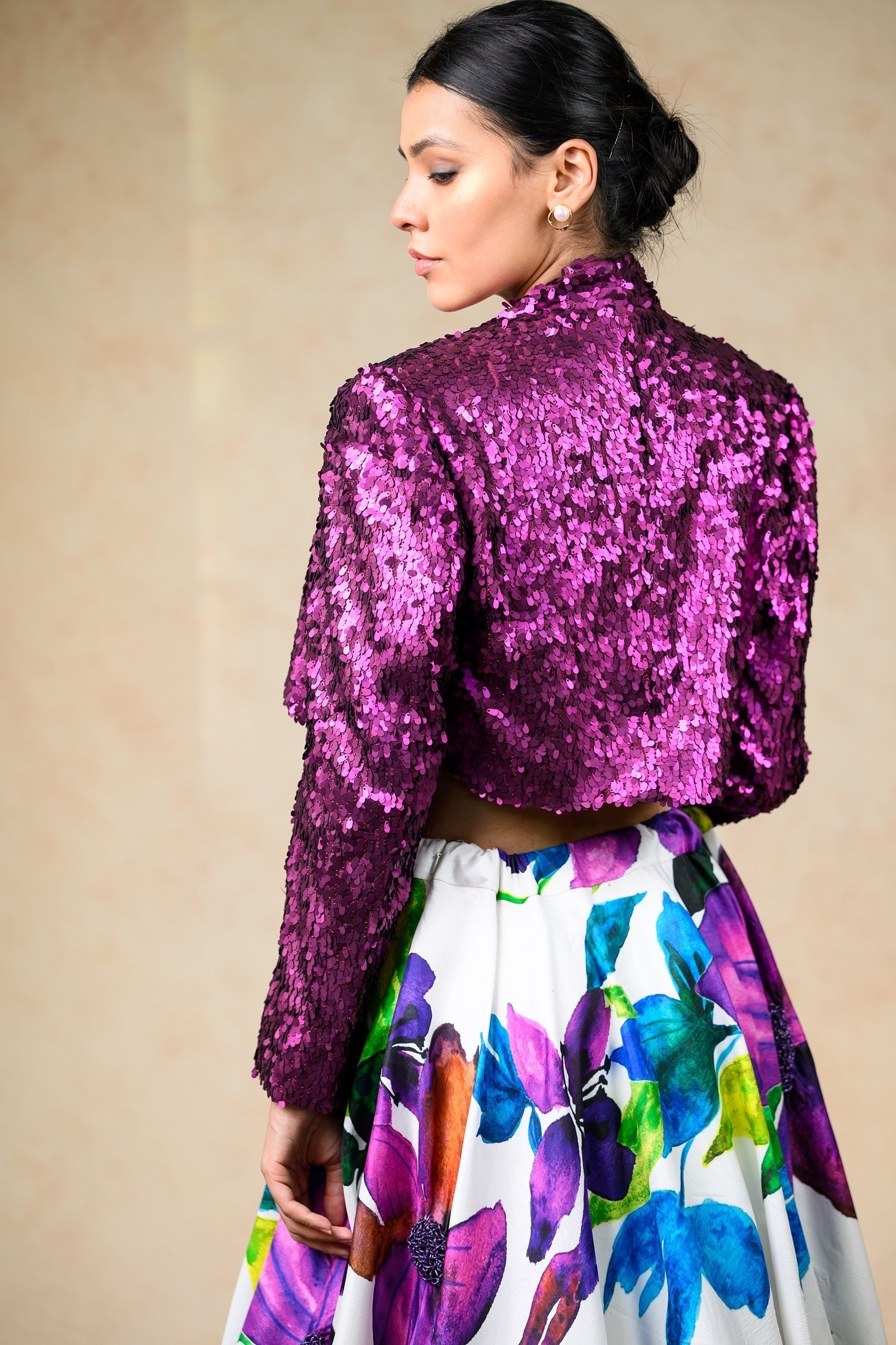 Hand Embroidered Silk Lehenga With Jacket, Blouse image 9