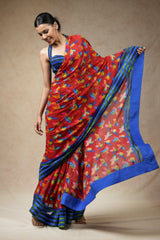 Hand Embroidered Blouse With Saree image 1