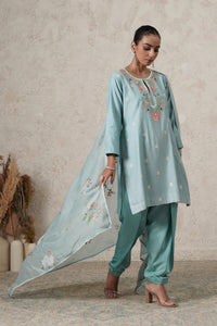 Aasmani Hand-Embroidered Kurta Set