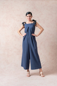 Comet Blue Linen Jumpsuit image 1