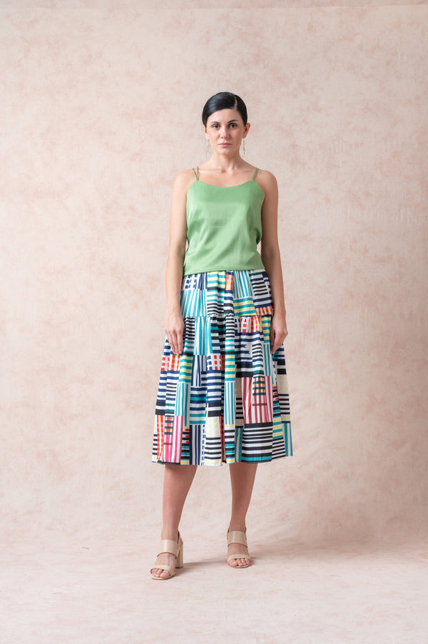 Multi-Color Stripe Maxi Skirt image 1