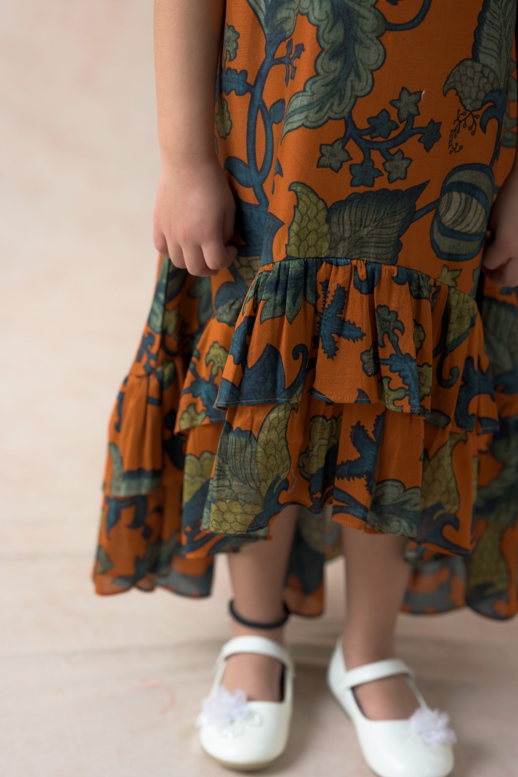 Floral flared silk dress image 5