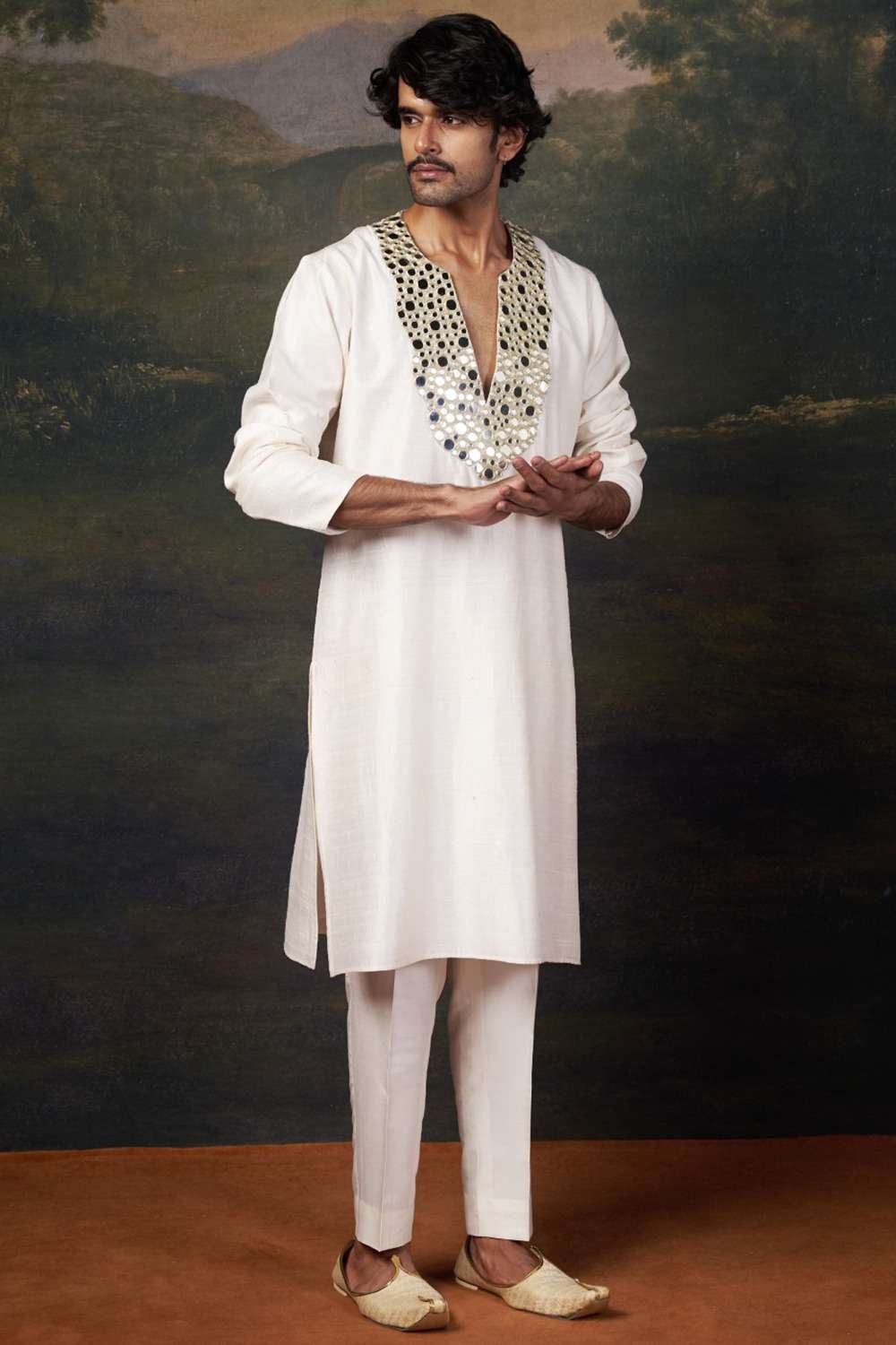 Mirror Work Kurta with Matching Pyjama image 1