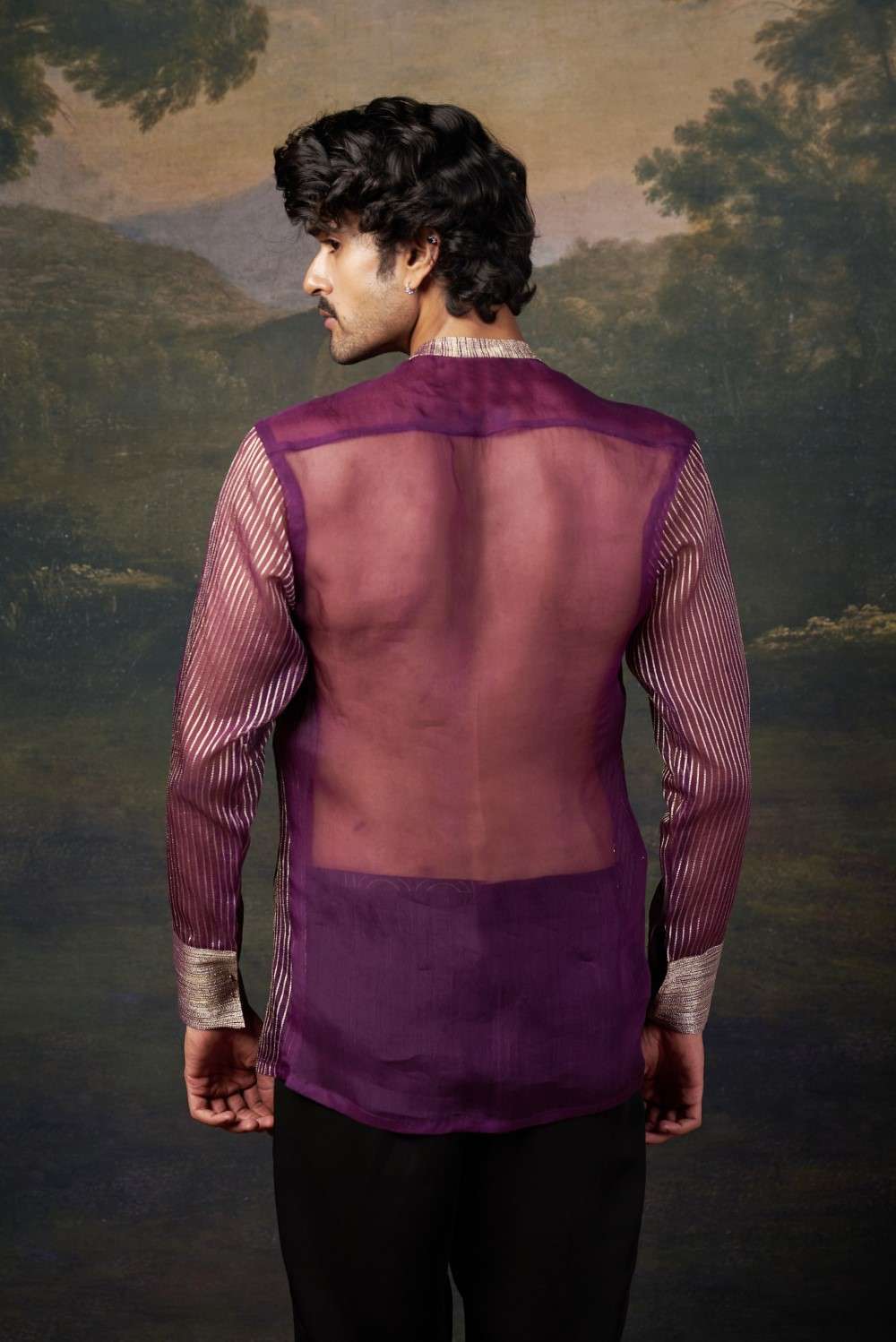 Pure Organza Hand-Embroidered Shirt image 3