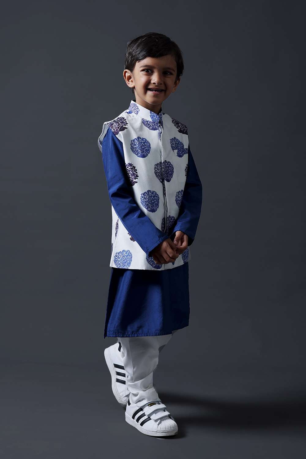 Neeli buti Hand Embroidered twinning set for Mom + Daughter + Son image 9