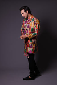 Nehru Jacket With Asymmetrical  Kurta And Pant image 3