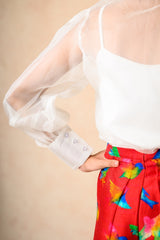 Organza Balloon Sleeves Top image 2