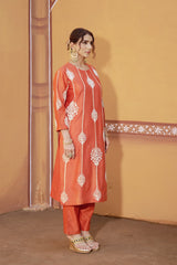 Dori Embroidery work A line kurta set image 2