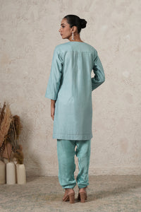 Aasmani Hand-Embroidered Kurta Set