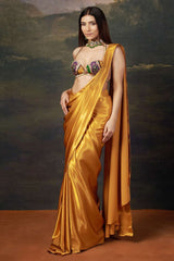 Liquid gold saree with Cleopatra blouse image 1
