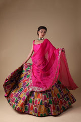 Mitali Nag Hand-Embroidered Zardosi Work Dupatta With Lehenga And Blouse image 1