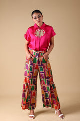 Hand Embroidered Shirt With Pleated Pants image 0