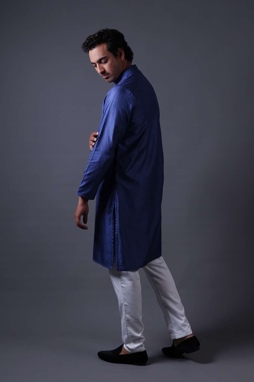 Neeli buti Hand Embroidered twinning set for  Father + Daughter + Son image 5