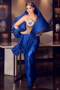 Fully Hand-Embroidered & Hand-Stitched Blouse with Stylish Wire Work Pallu cocktail Saree image 0