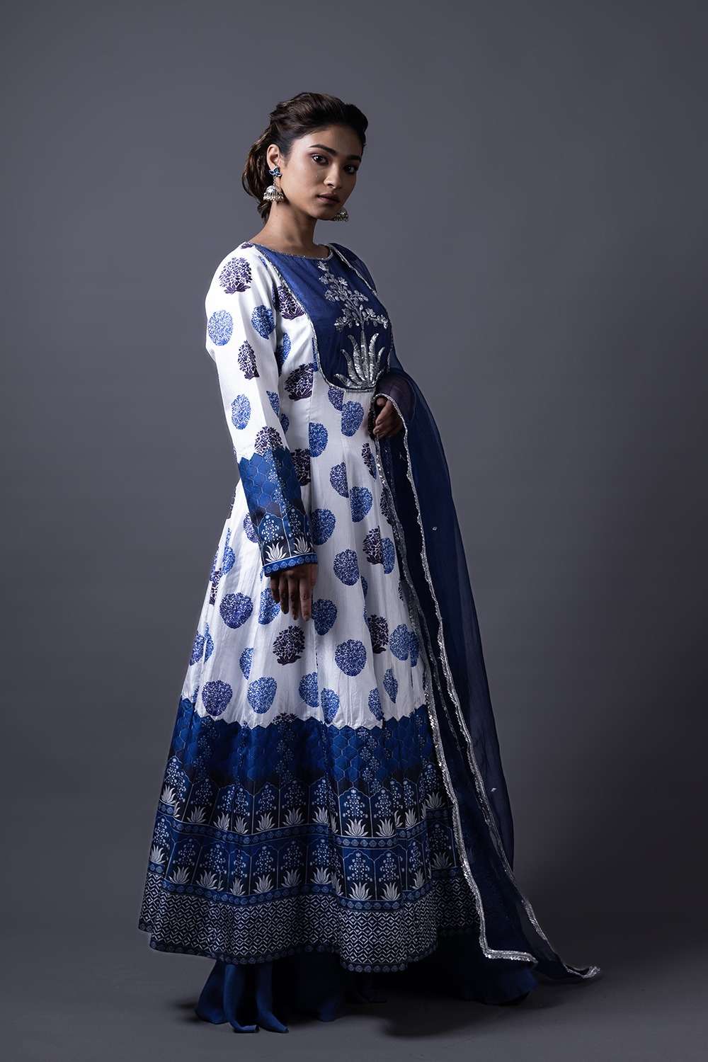 Neeli buti Hand Embroidered twinning set for Mom + Father  + Daughter + Son image 9