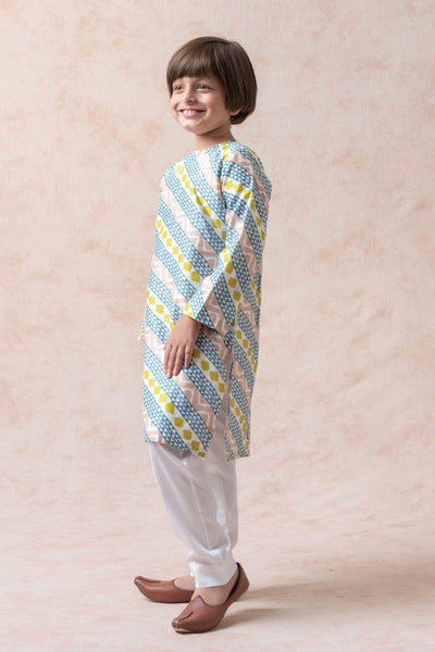 Geometric print kurta, pyjama image 1