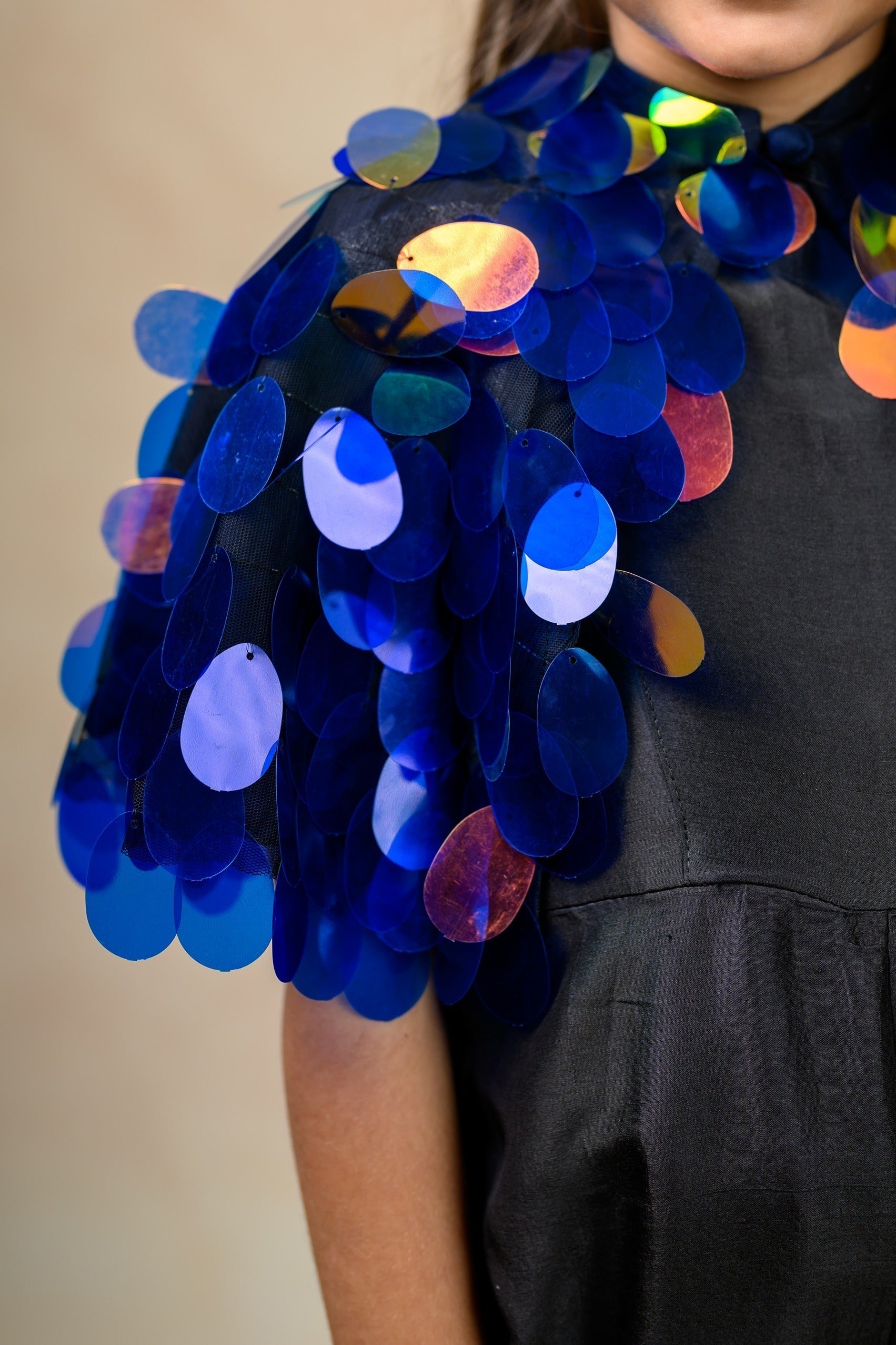 Embellished Cape With Jumpsuit image 6