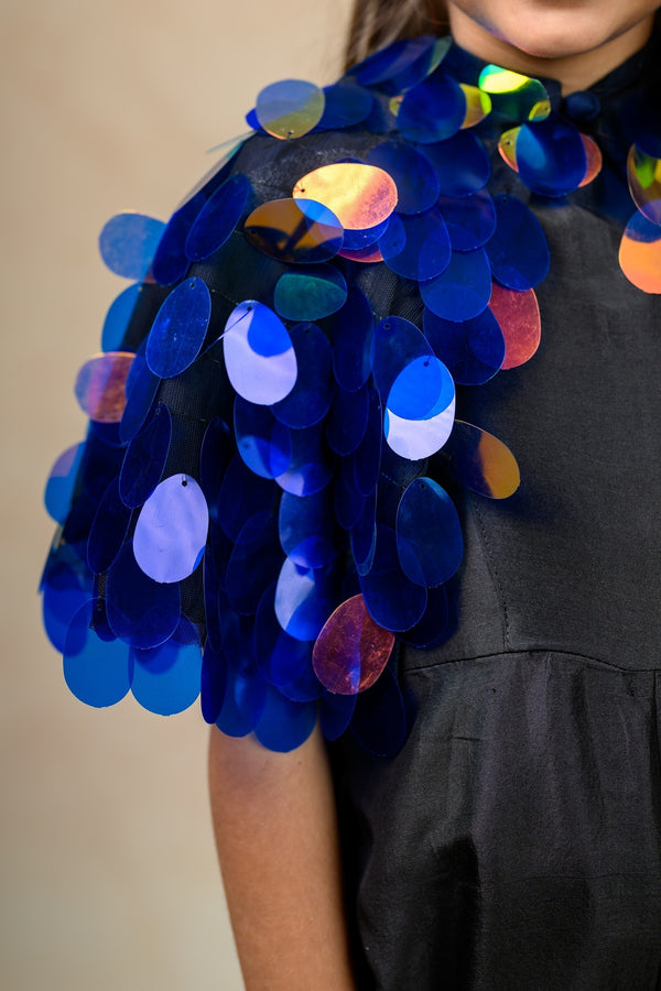Embellished Cape With Jumpsuit image 6