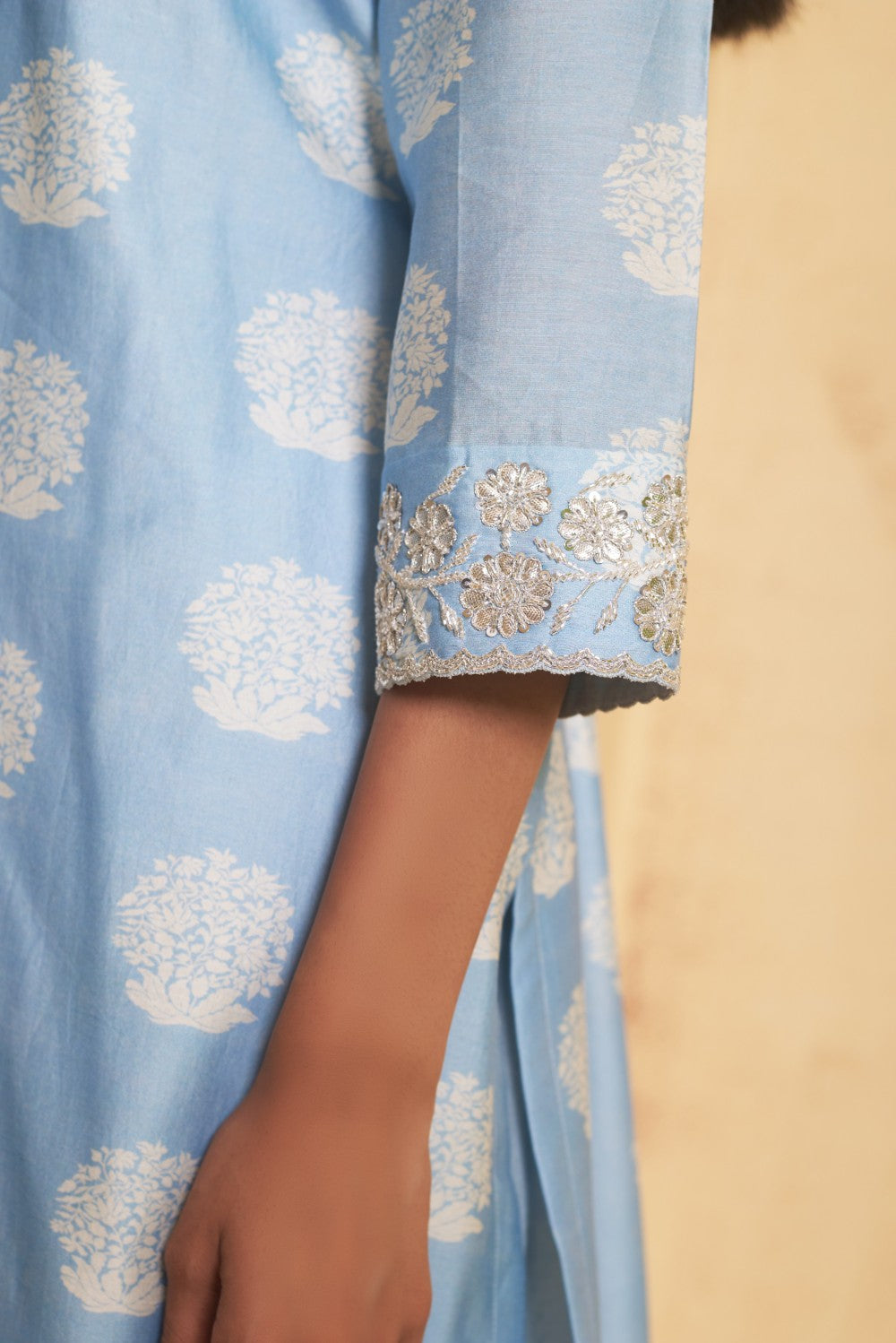 Hand Embroidered Kurta with pant image 7