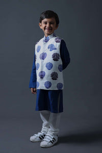 Neeli buti Hand Embroidered twinning set for  Father + Daughter + Son image 15
