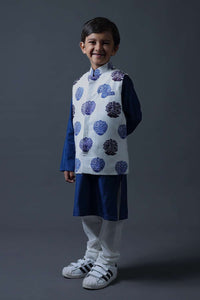 Neeli buti Hand Embroidered twinning set for Mom + Father  + Daughter + Son image 19