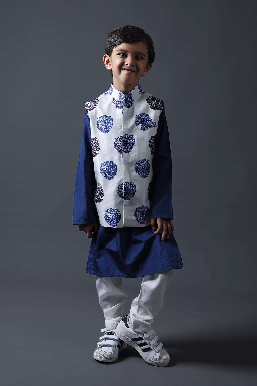 Neeli buti Hand Embroidered twinning set for Brother + Sister image 7