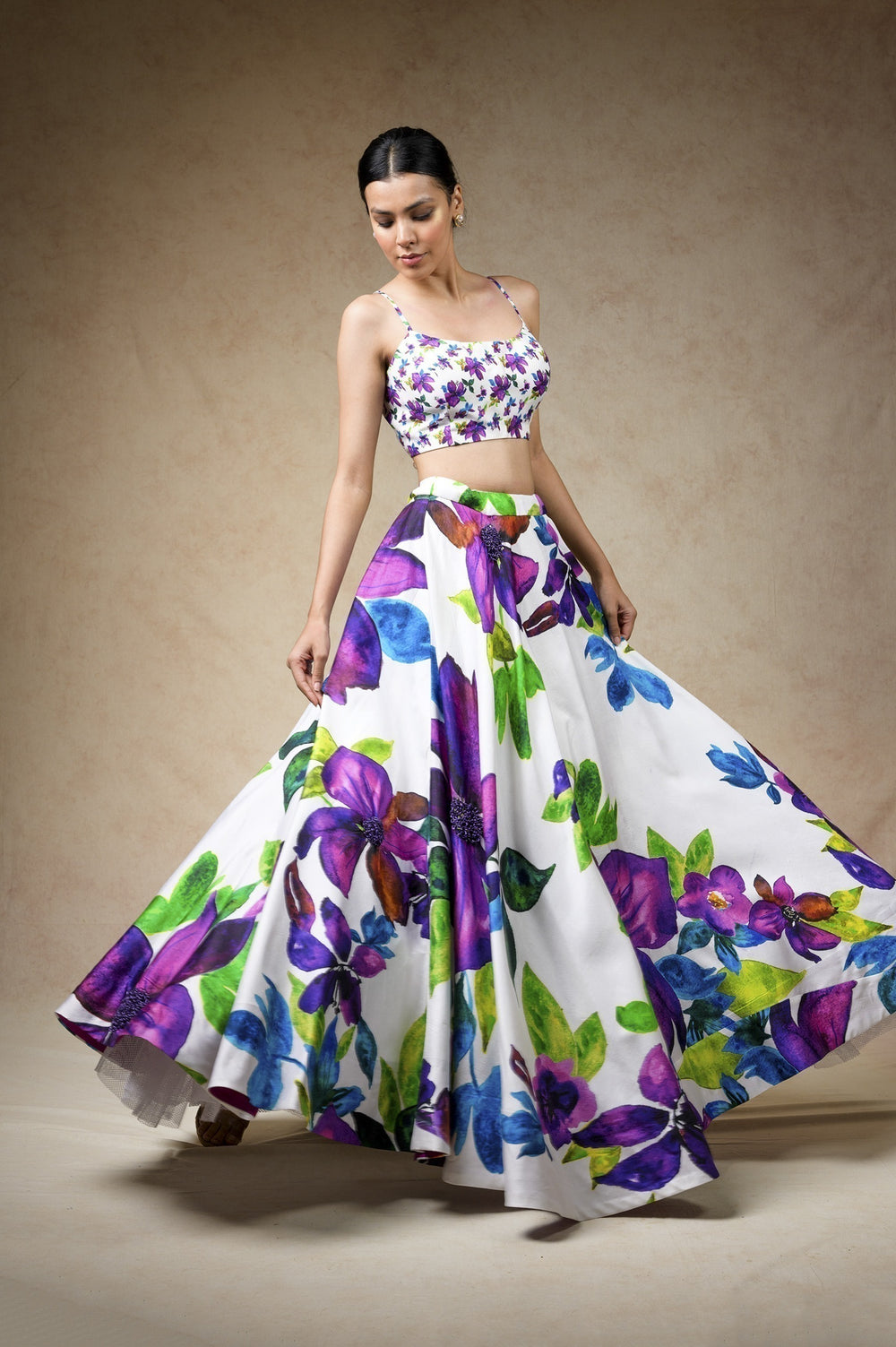 Hand Embroidered Silk Lehenga With Jacket, Blouse image 2