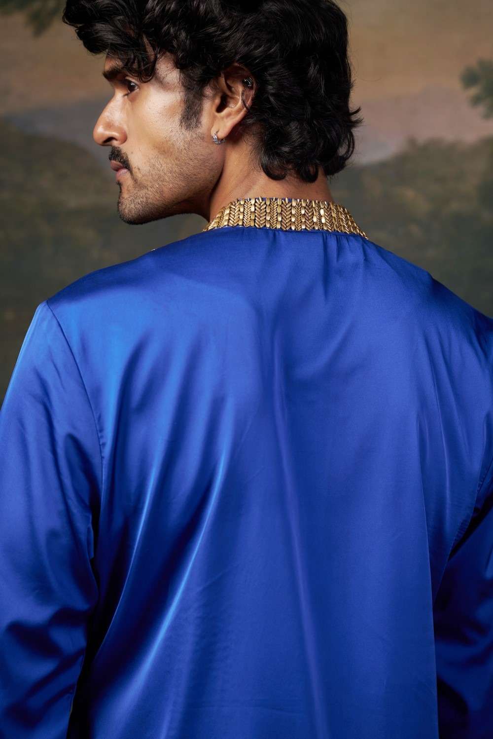 Antique Hand-Embroidered Kurta with Matching Pyjama image 7