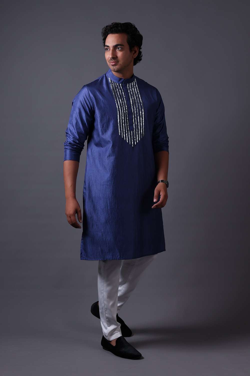 Neeli buti Hand Embroidered twinning set for Mom + Father  + Daughter + Son image 6