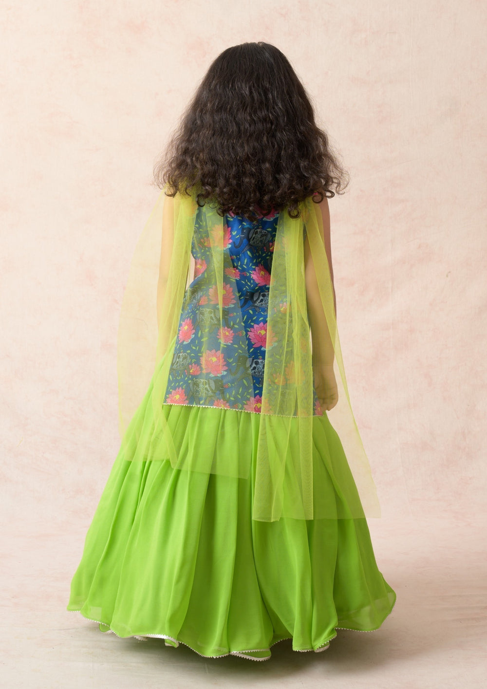 Kurti with silk lehenga, dupatta image 6