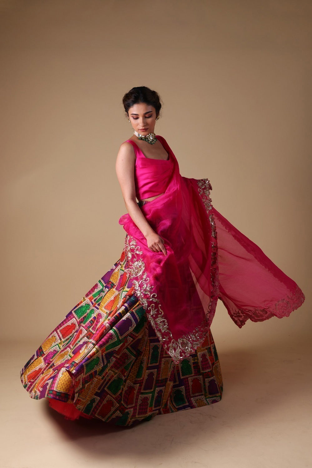 Mitali Nag Hand-Embroidered Zardosi Work Dupatta With Lehenga And Blouse image 3