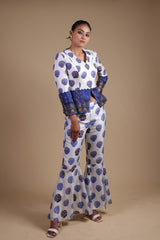 Hand-Embroidered Coat With Flared Pants image 0