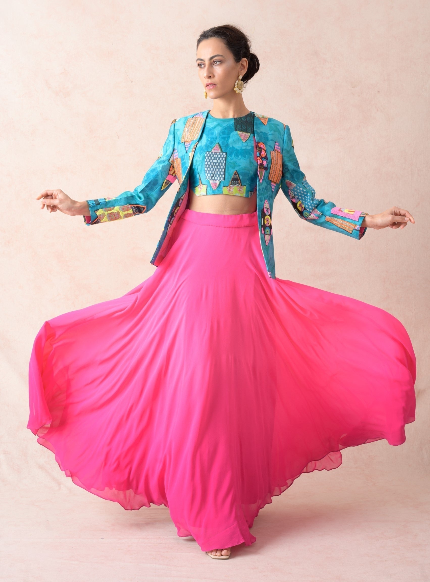 Ayra silk jacket lehenga image 6