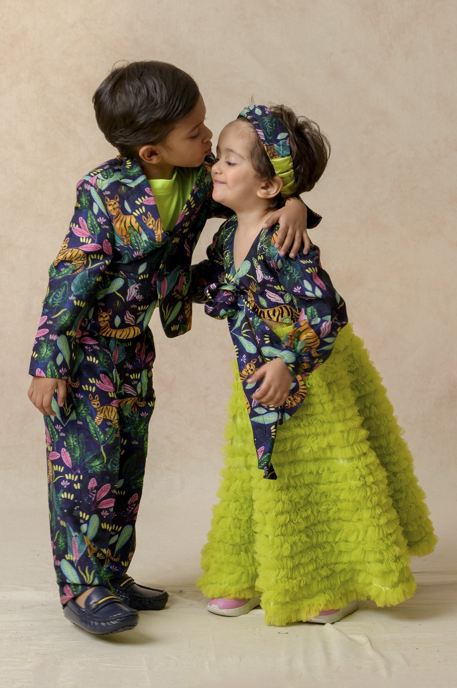 Hand Embroidered twinning set for Sister + Brother image 0