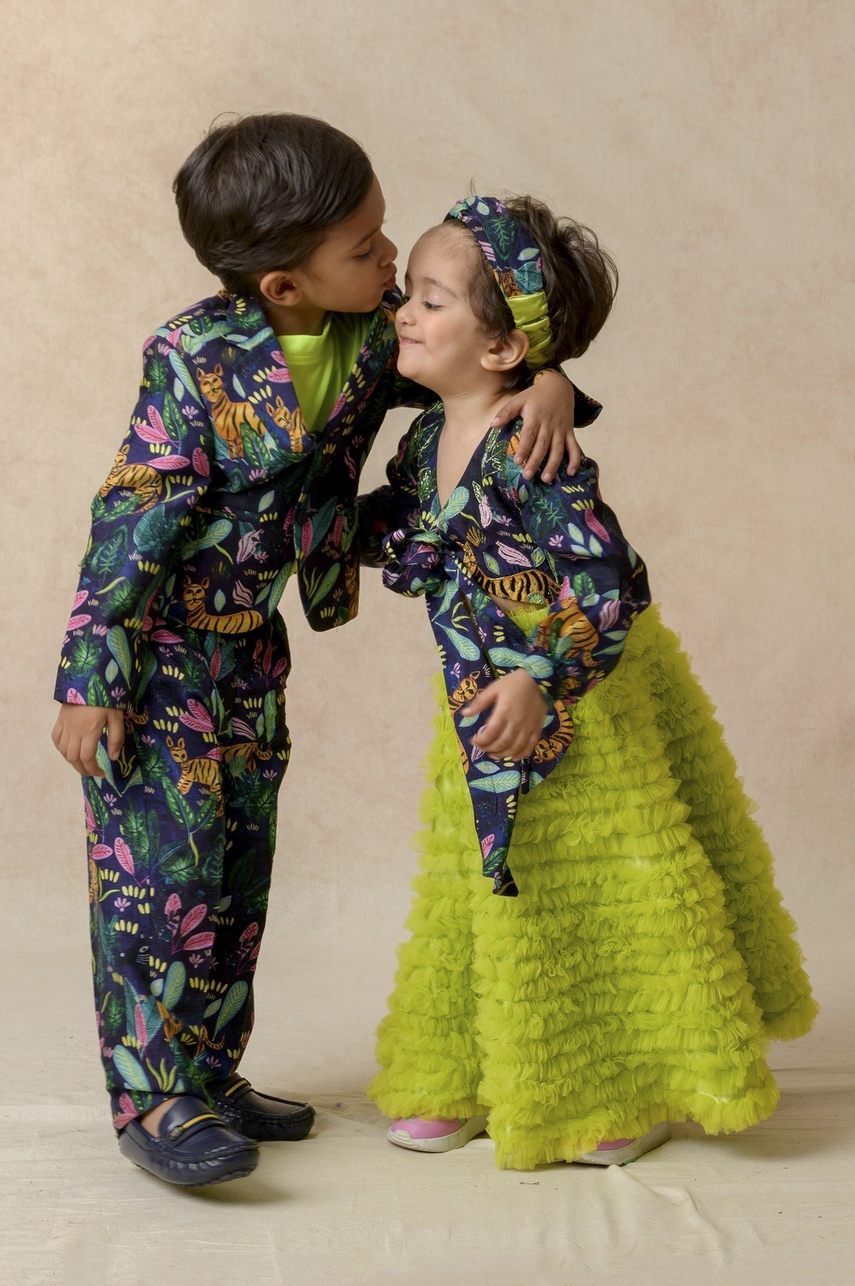 Hand Embroidered twinning set for Sister + Brother image 0