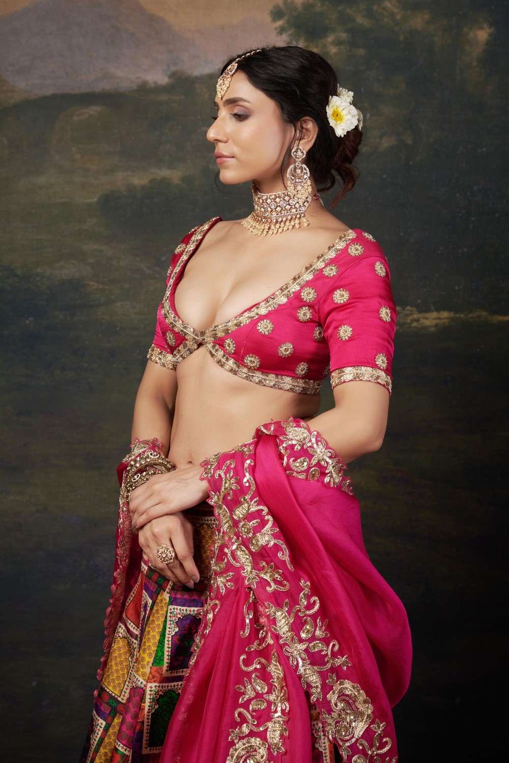 Heavy Zardosi Work Bridal Lehenga Set image 3