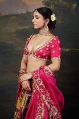 Heavy Zardosi Work Bridal Lehenga Set image 3