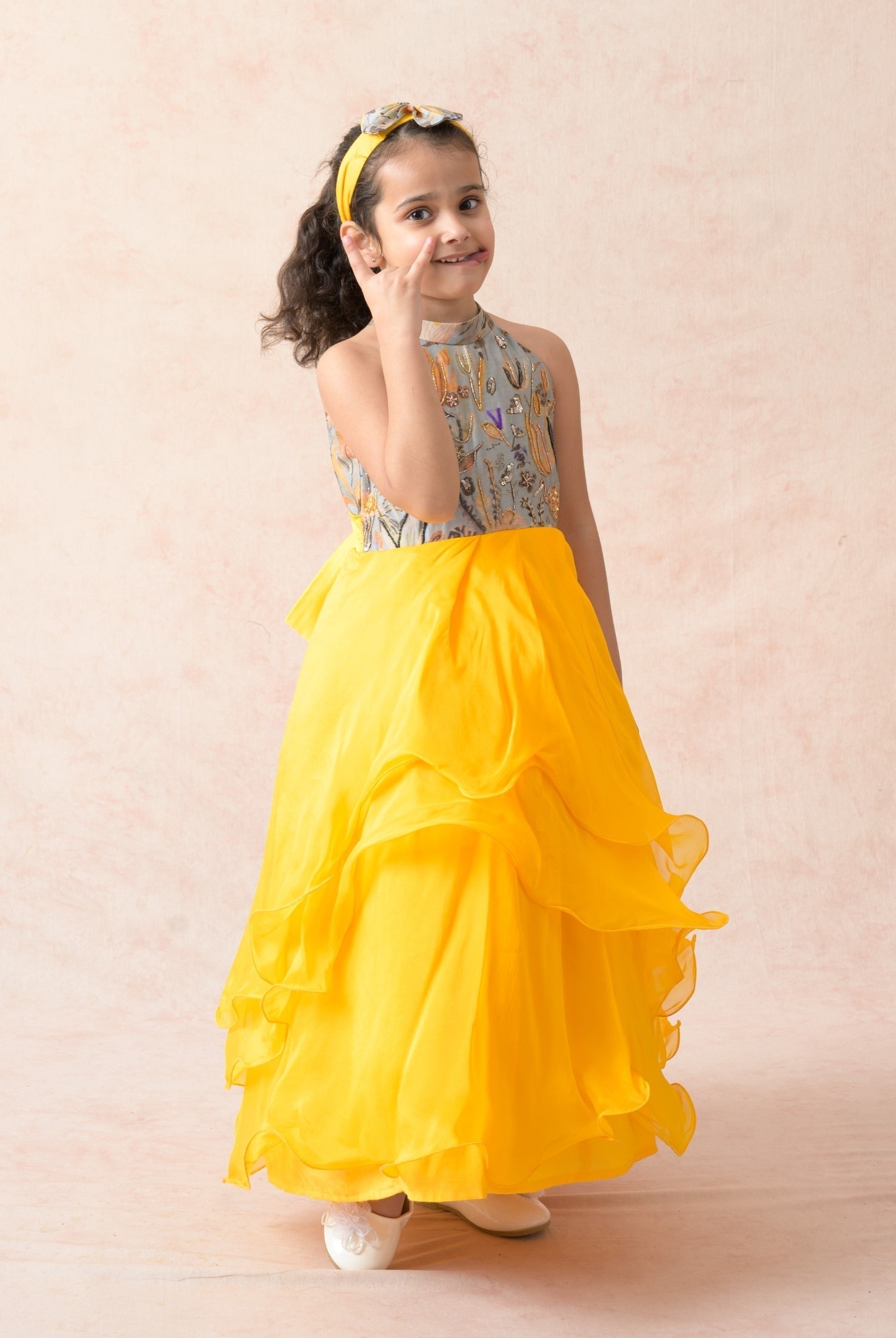 Embroidered silk gown image 4