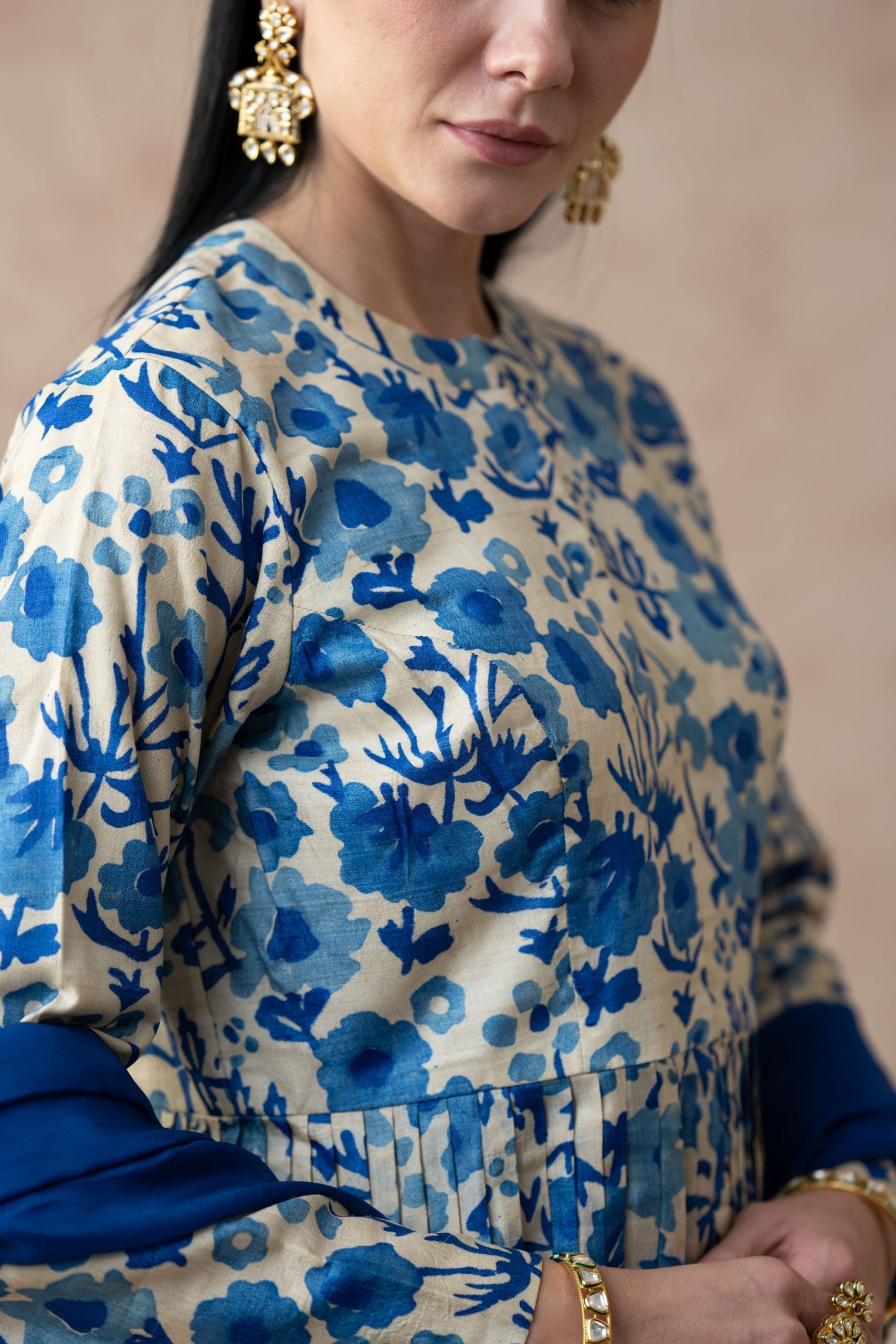 Tussar Silk Set for Mom + Daughter + Son image 5